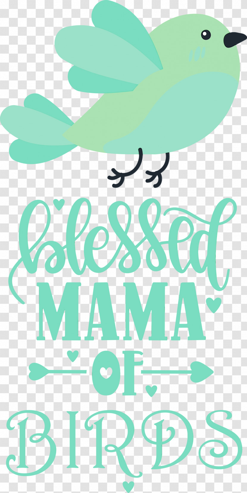 Birds Meter Logo Green Teal Transparent PNG