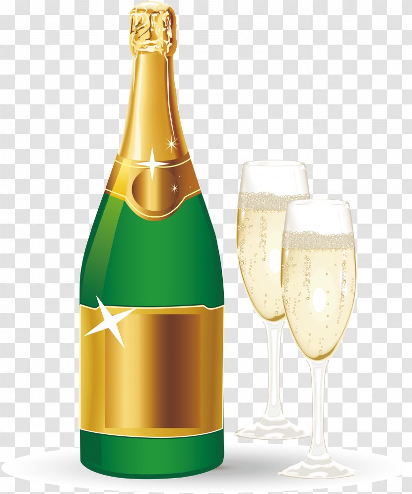 Champagne Sparkling Wine Bottle Transparent PNG
