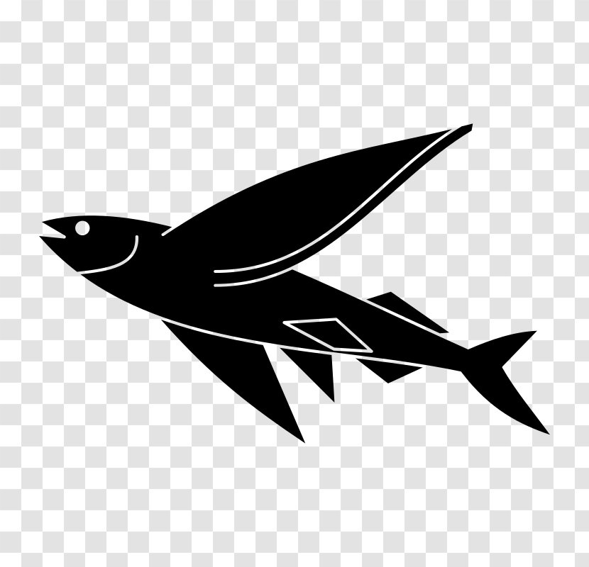 Flying Fish Drawing Clip Art - Silhouette Transparent PNG