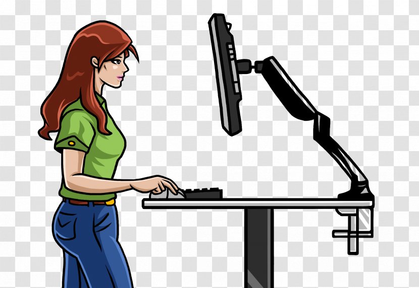 Standing Desk Computer Clip Art - Technology - Cartoon Transparent PNG