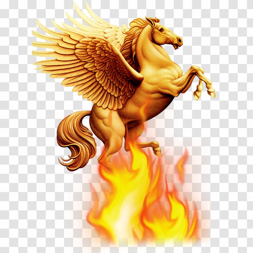 Pegasus Computer File - Caballo Alado - Fire Transparent PNG