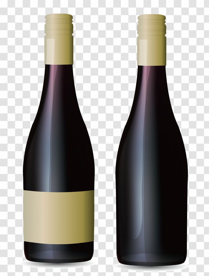 Red Wine Bottle - Long-necked Bottles Transparent PNG