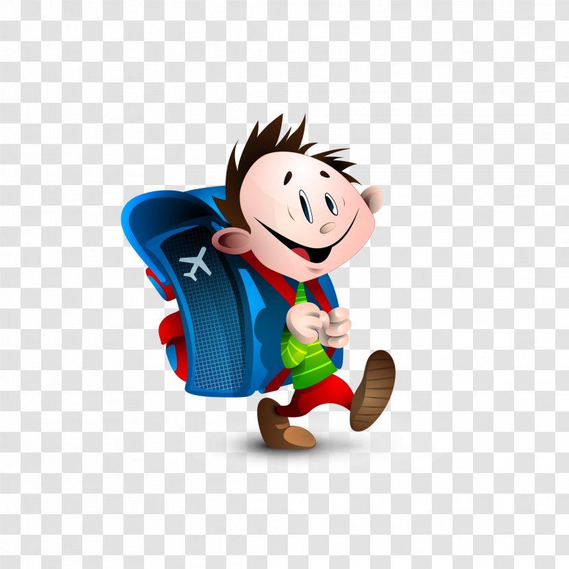 Animation Child School Clip Art - Drawing - Cartoon Boy Walking To Endorsement Package Transparent PNG
