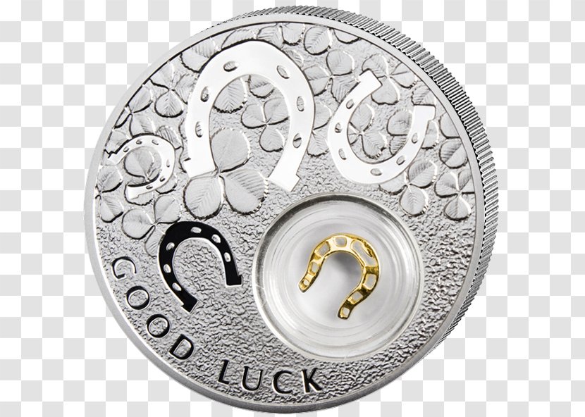 Silver Coin Luck Horseshoe - Gold Plating Transparent PNG