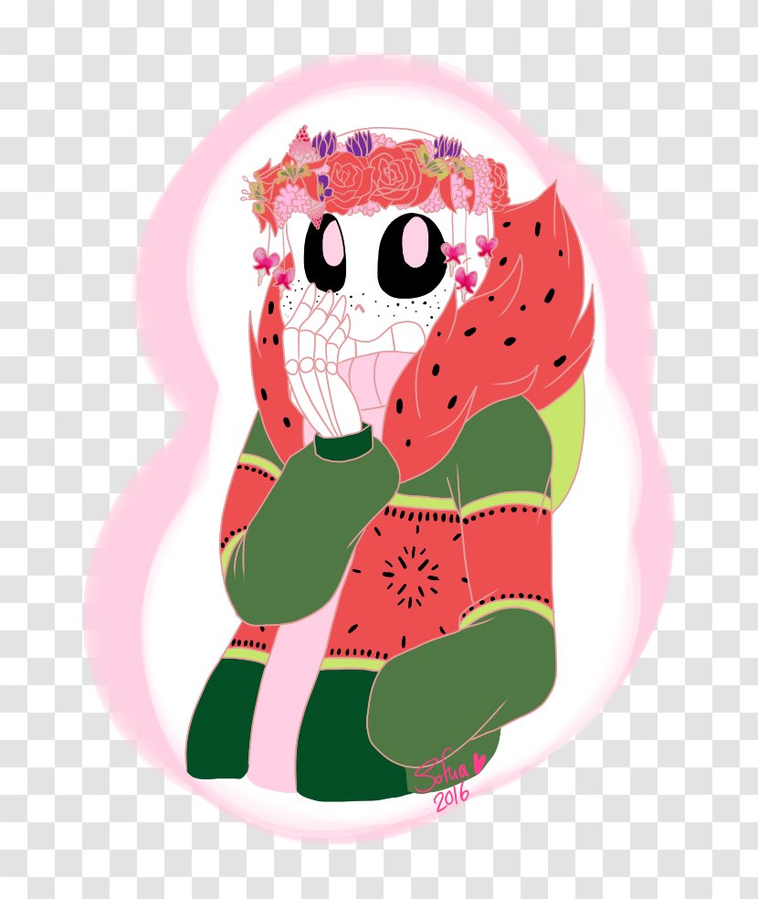 Undertale Watermelon Drawing DeviantArt - Flower Crown Transparent PNG