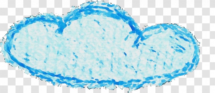 Aqua Blue Line Heart - Paint Transparent PNG