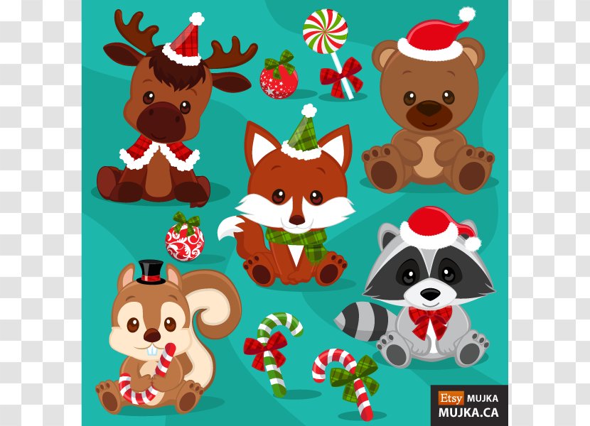 Candy Cane Santa Claus Christmas Woodland Clip Art - Flower - Train Graphics Cliparts Transparent PNG