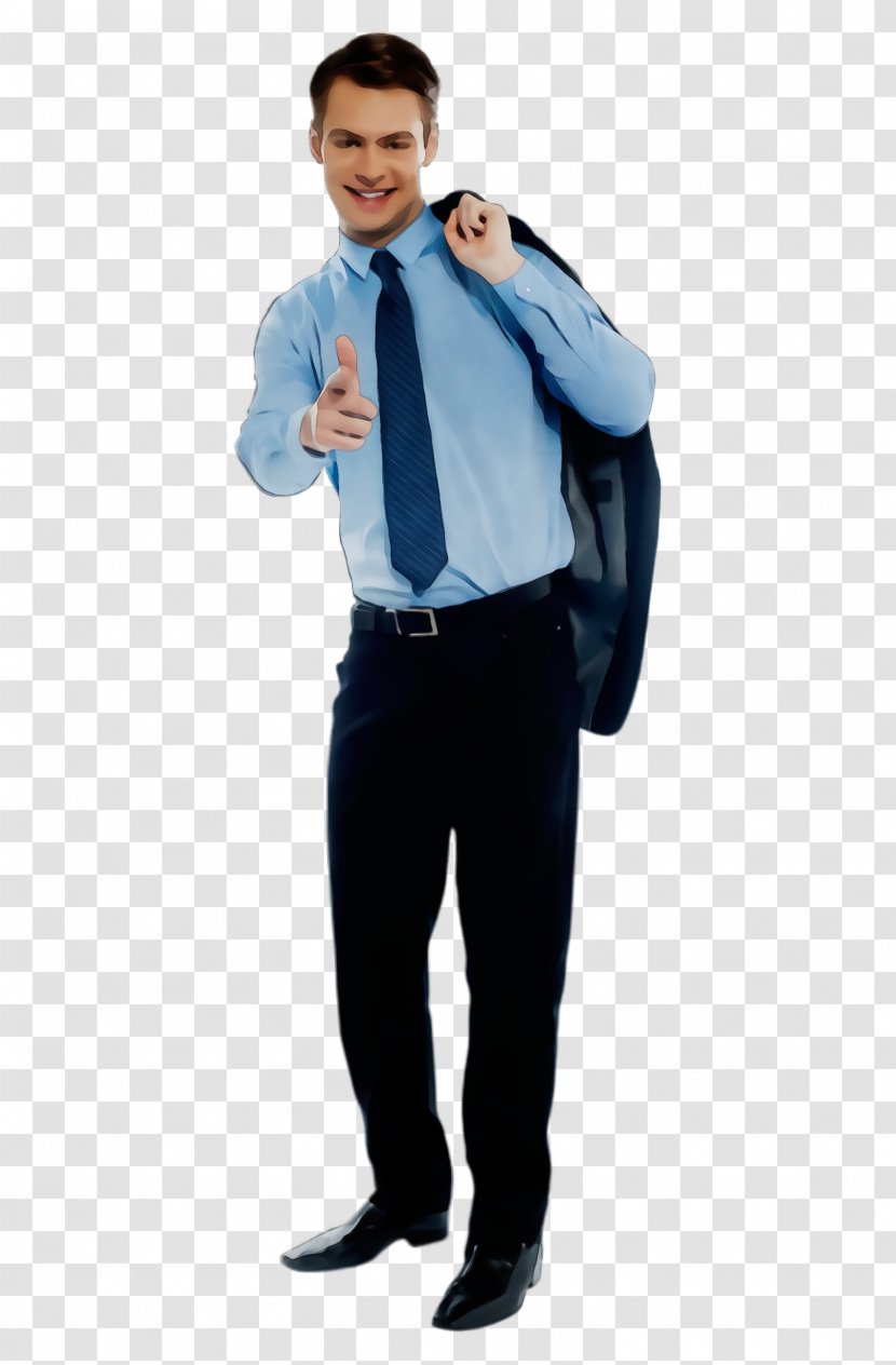 Clothing Standing Blue Gentleman Male - Shoulder Whitecollar Worker Transparent PNG