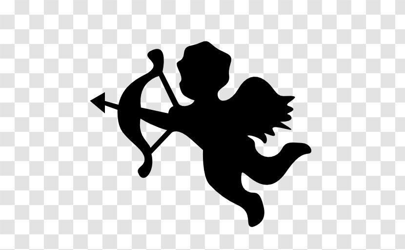 Cupid Heart Silhouette - Fictional Character Transparent PNG