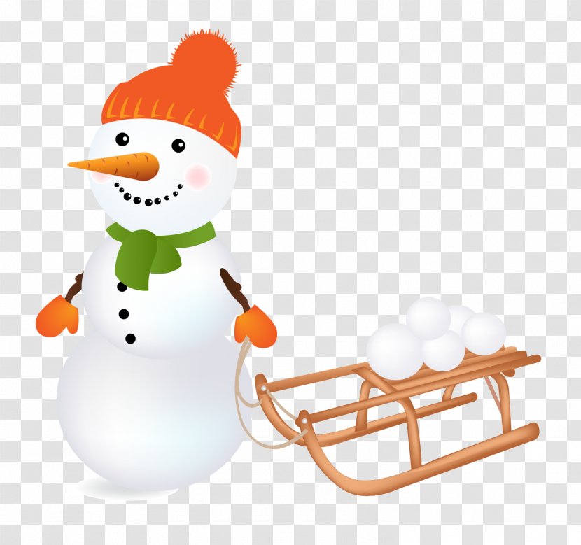 Snowman Royalty-free Clip Art - Sleigh Vector Transparent PNG