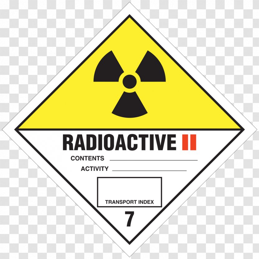 Dangerous Goods HAZMAT Class 7 Radioactive Substances Waste Decay Label - Text Transparent PNG