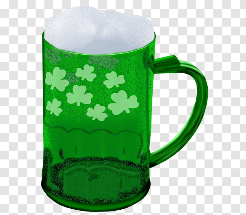 Beer Glassware Saint Patrick's Day Drink - Patrick S - St Green With Shamrocks PNG Picture Transparent PNG