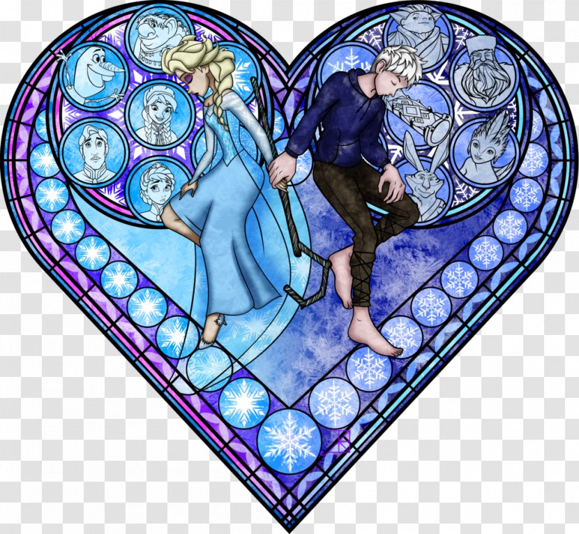 Elsa Kingdom Hearts Jack Frost Anna Coloring Book - Frame - Stained Transparent PNG