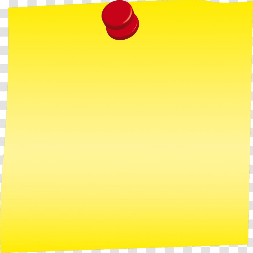 Post-it Note Paper Drawing Pin Clip Art - Yellow Transparent PNG