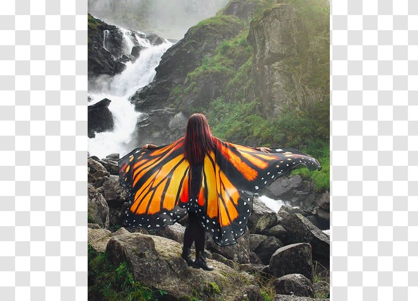 Monarch Butterfly Cape Costume Scarf - Geological Phenomenon Transparent PNG