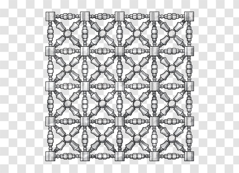 Cement Tile Mashrabiya Floor Latticework - Islamic Architecture - Black And White Transparent PNG