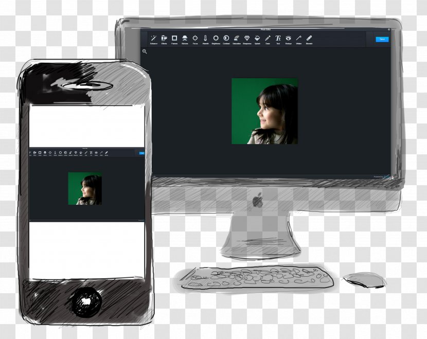 Collage Pop Art Concept Sketch - Phone Transparent PNG