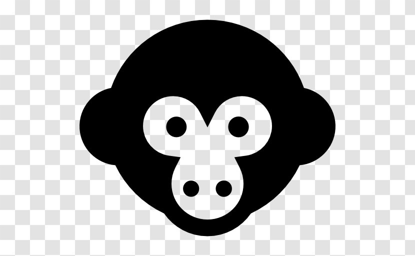 Smile Head Black And White - Monkey Transparent PNG
