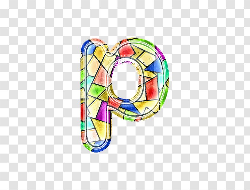 Stained Glass - Ink - Letter P Transparent PNG