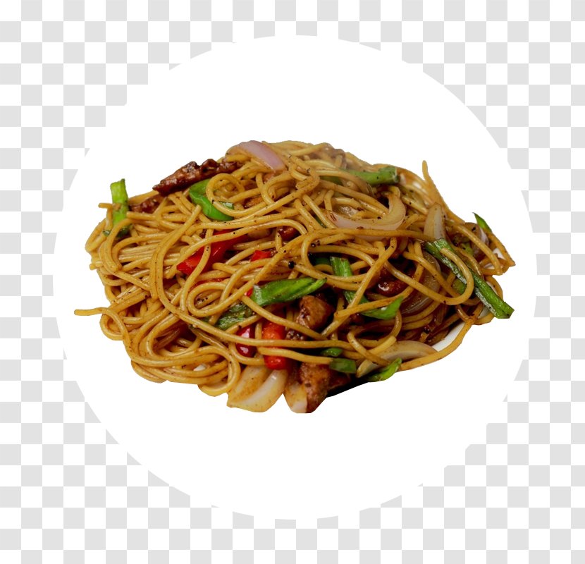 Chow Mein Yakisoba Lo Fried Noodles Spaghetti Aglio E Olio - Beef - The Black Pepper In Plate Transparent PNG