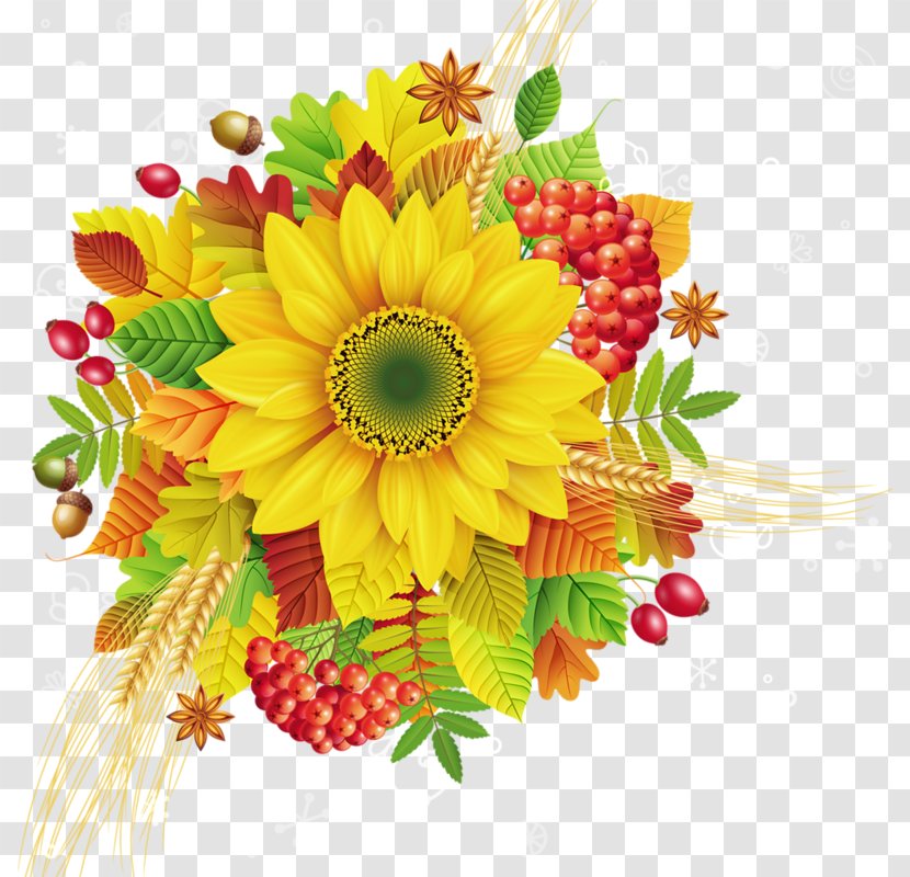 Autumn Flower Bouquet Clip Art - Floral Design - Sunflower Transparent PNG