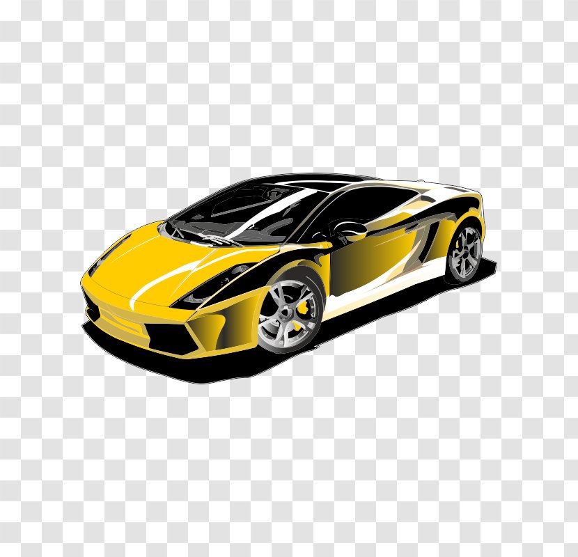 Sports Car Drawing - Model Transparent PNG