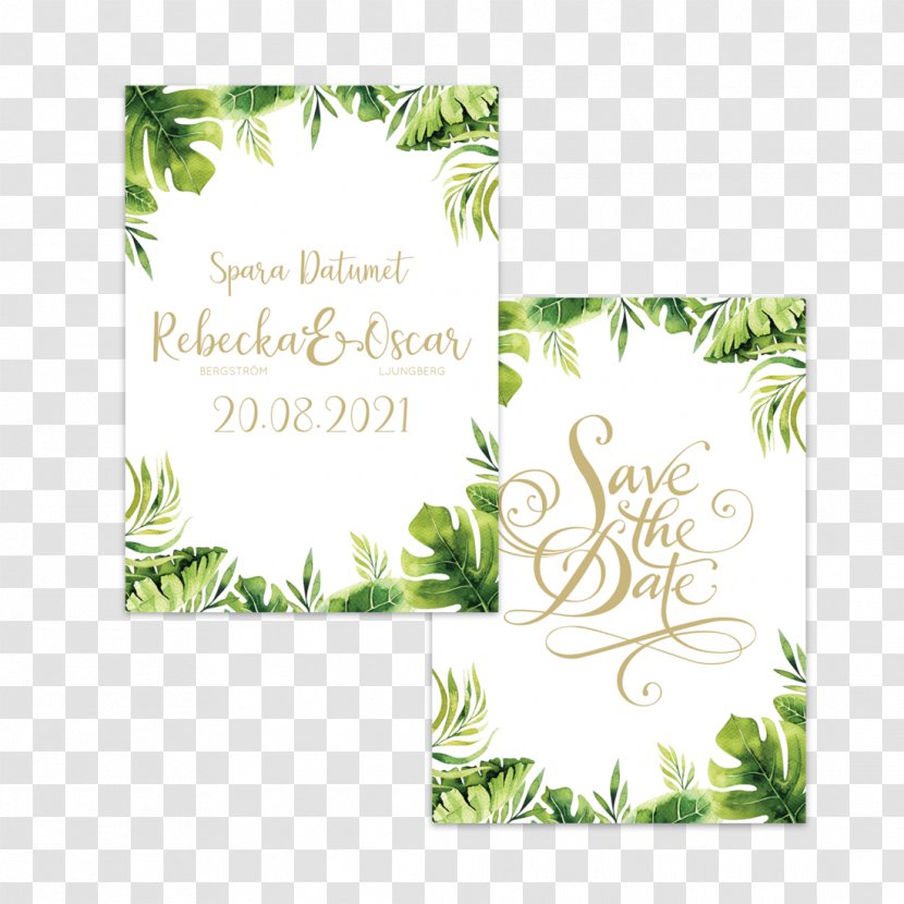 Floral Design Save The Date Wedding Invitation Paper - Text Transparent PNG