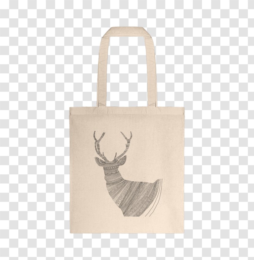 Tote Bag T-shirt Fashion Cotton - Beige - Stag Transparent PNG