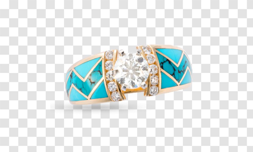 Turquoise Santa Fe Goldworks Engagement Ring Diamond Transparent PNG