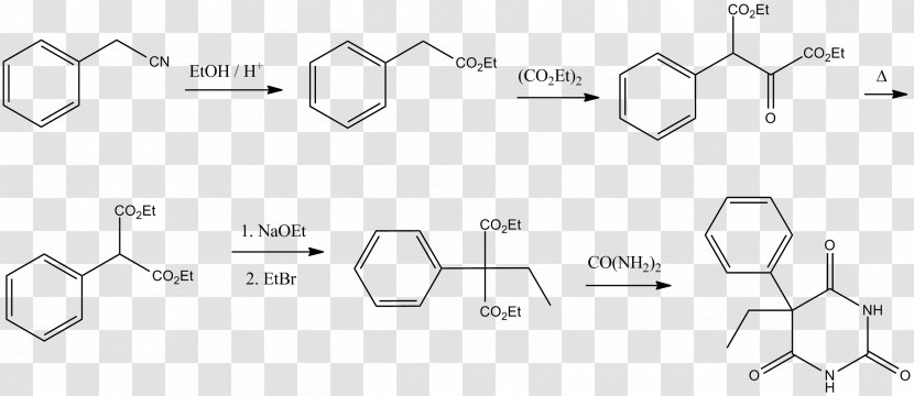 Phenobarbital Chemical Synthesis Anticonvulsant Barbiturate Pharmaceutical Drug - Chemistry Transparent PNG