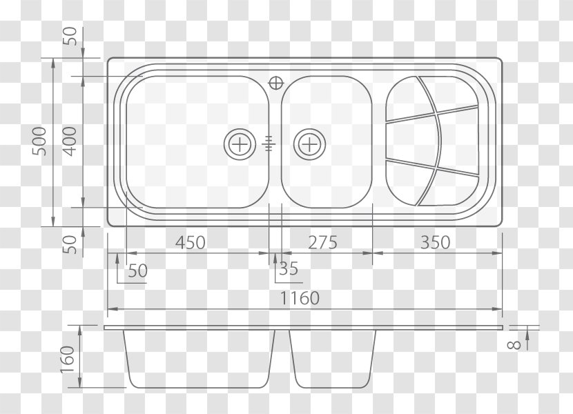 Technical Drawing Furniture Kitchen Sink Transparent PNG