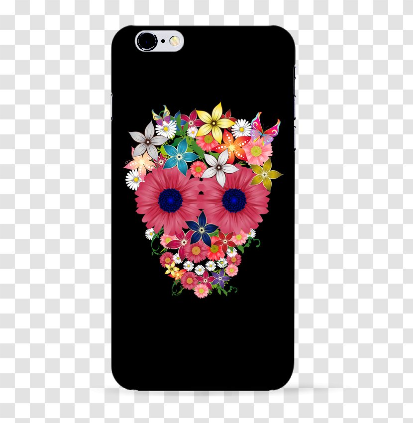 Floral Design T-shirt Cut Flowers Skull And Crossbones - Petal Transparent PNG