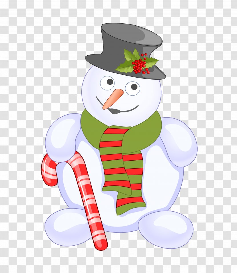 Candy Cane Snowman Christmas Clip Art - Ornament Transparent PNG