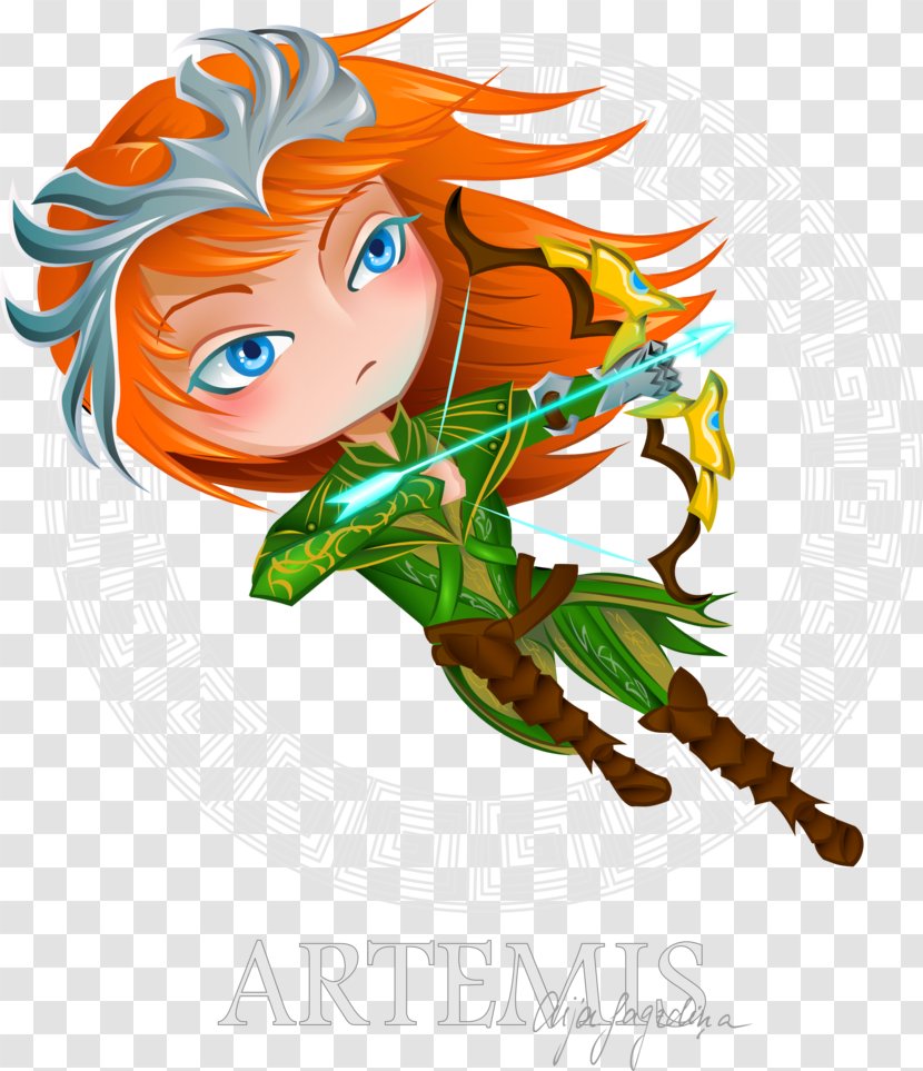 Artemis Smite Goddess Apollo - Watercolor Transparent PNG