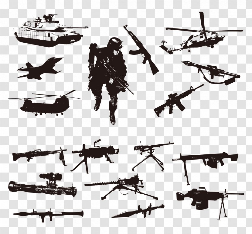 Army Military Soldier Weapon - Rotorcraft - Aircraft Weaponry Weapons Tanks Transparent PNG