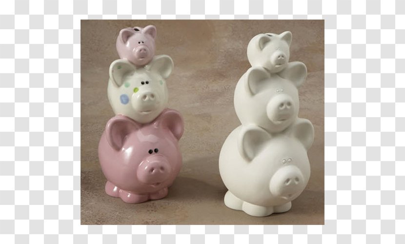 Ceramic Pottery Bisque Porcelain Piggy Bank - Figurine - Pig Transparent PNG