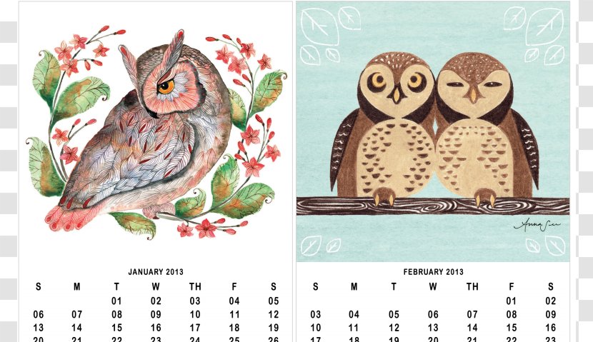 Barn Owl Calendar Bird Illustration - Drawing - 9 December Cliparts Transparent PNG