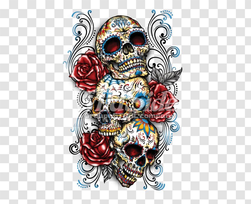Calavera Human Skull Symbolism Day Of The Dead Rose - Sugar Transparent PNG