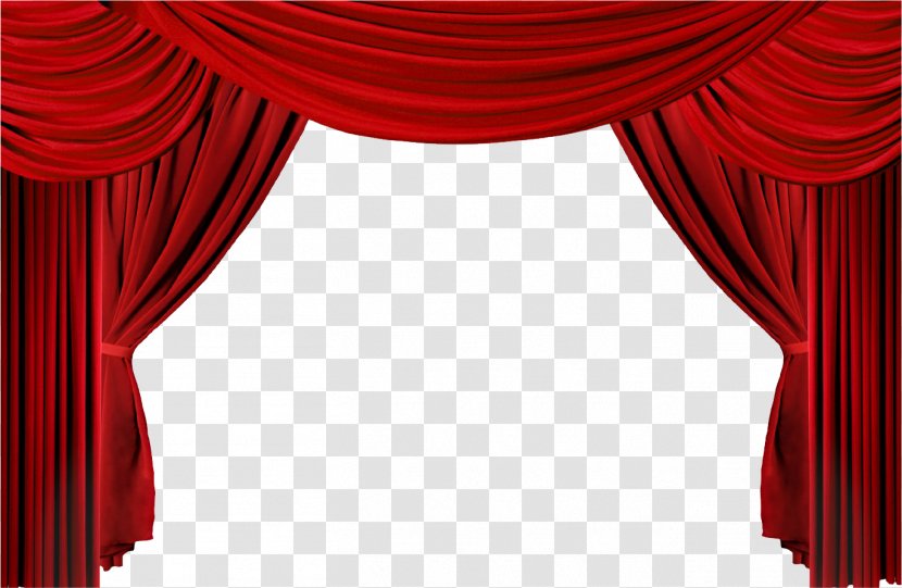 Window Theater Drapes And Stage Curtains Clip Art - Play - Red Transparent PNG