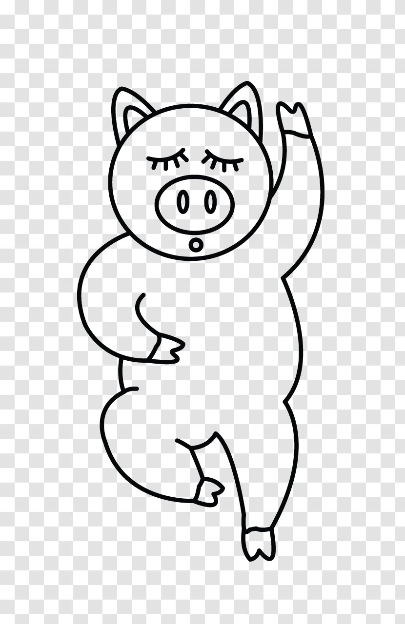 Porky Pig Black And White Clip Art Drawing - Watercolor Transparent PNG