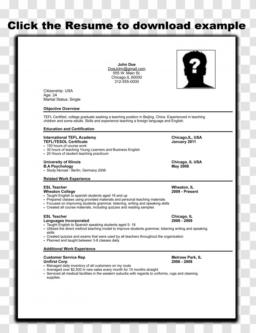 Résumé Curriculum Vitae Cover Letter Template Application For