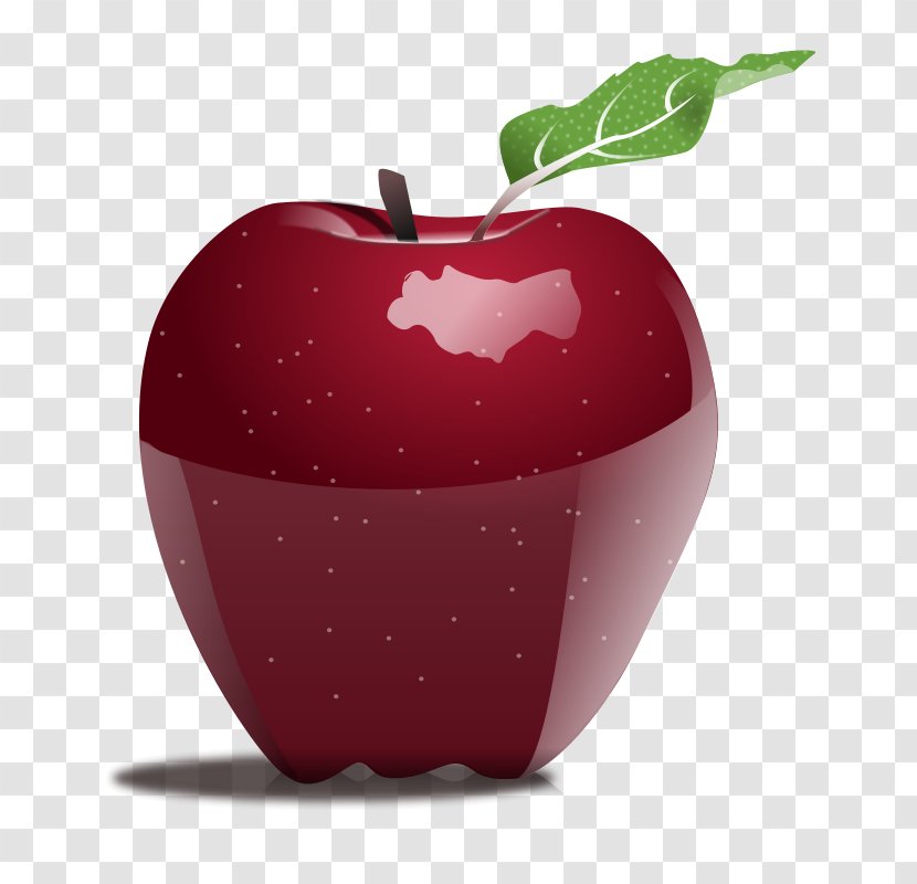Candy Apple Manzana Verde Clip Art - Slice - Red Cartoon With Leaves Transparent PNG