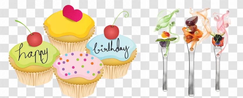 Birthday Cake Cupcake Chocolate Wedding Muffin - Cherry Dessert Transparent PNG