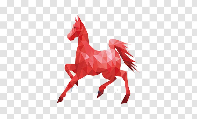 Mustang Red Clip Art - Stallion - Diamond Stitching Horse Transparent PNG