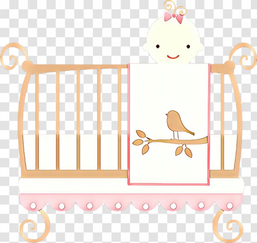 Infant Bed Cradle Clip Art Baby Products Furniture - Cartoon - Wall Sticker Cage Transparent PNG