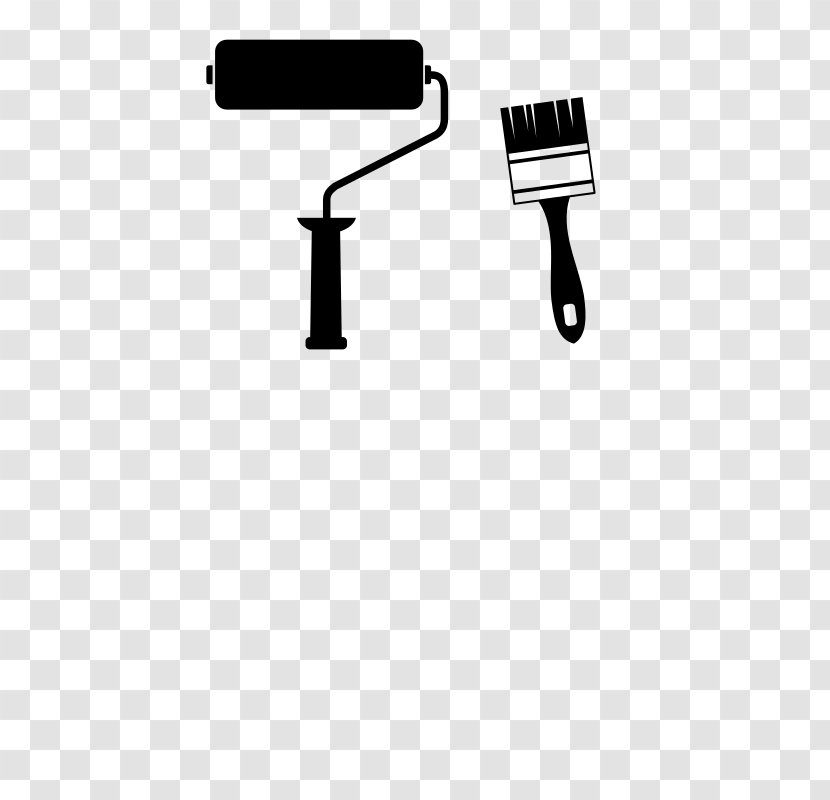 Paintbrush Paint Rollers Clip Art - Text Transparent PNG