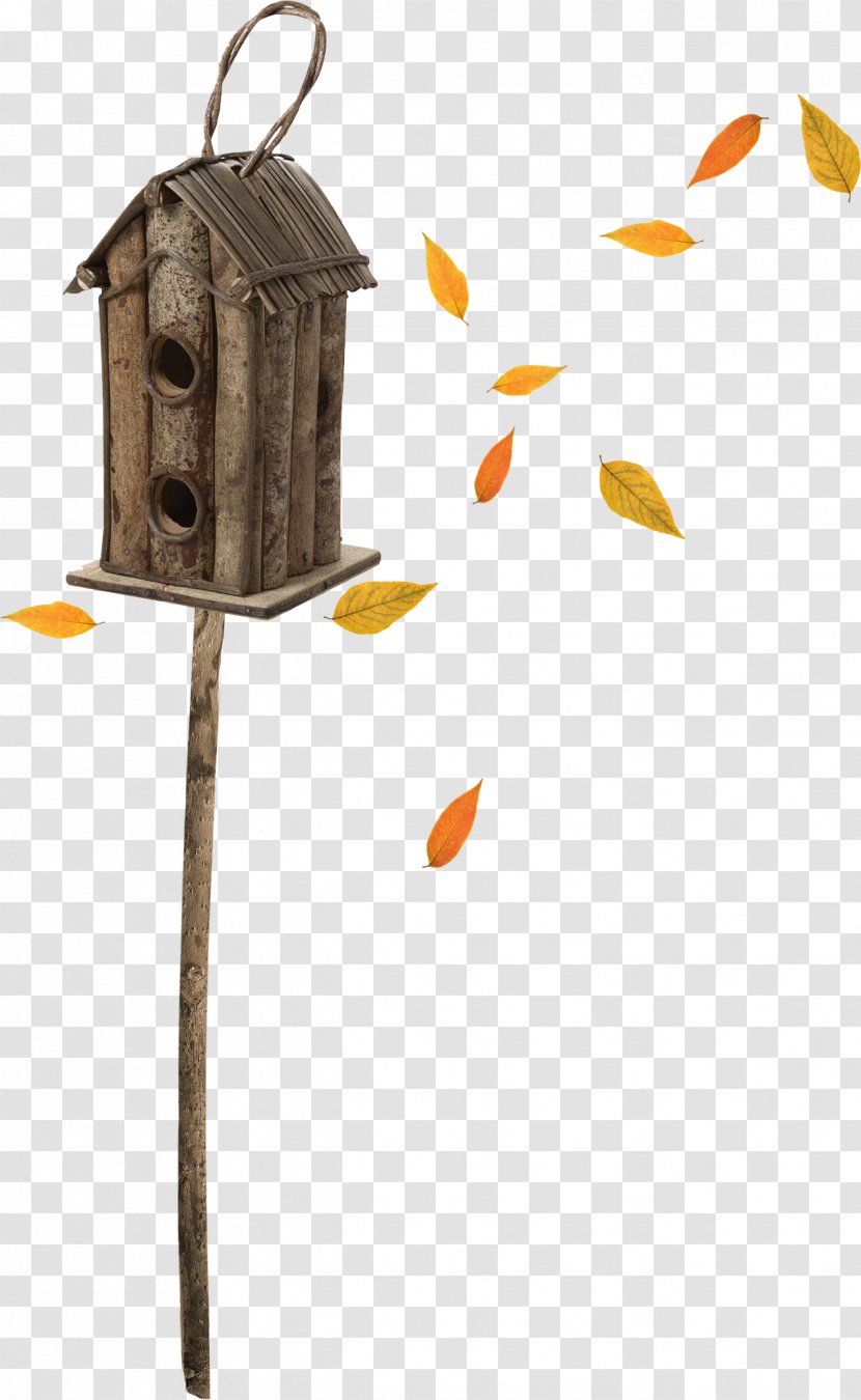 Bird's Nest Falling Leaves Pole - Paper Transparent PNG