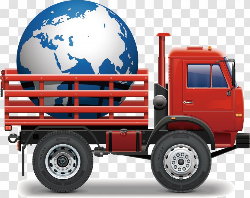 Cargo Semi-trailer Truck - Public Utility - Red Transparent PNG