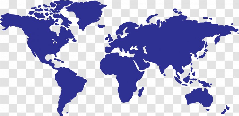 Earth Globe World Map - Vector - Dark Blue Continental Plate Transparent PNG