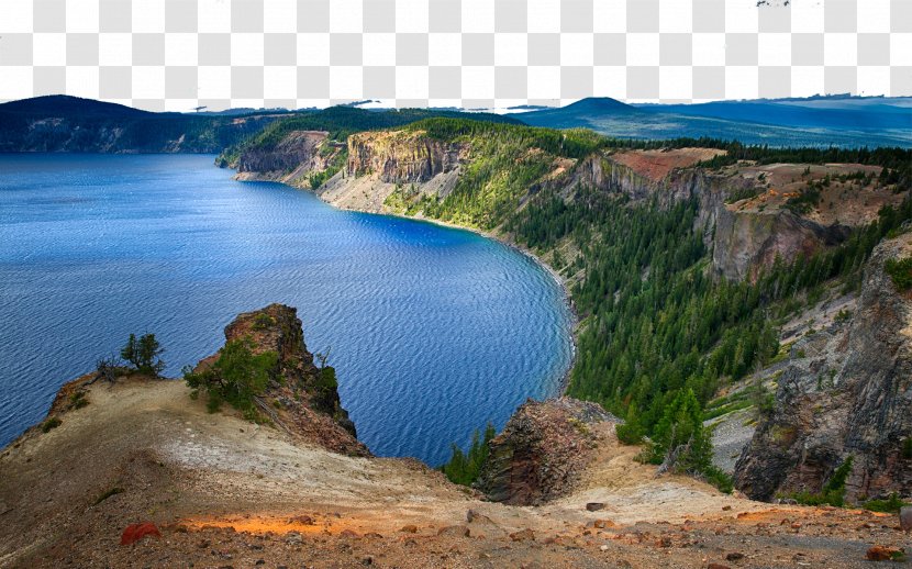 Crater Lake Mount Mazama River Color - United States Ten Transparent PNG